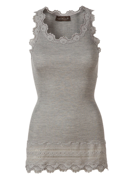 001 Rosemunde Camisole longue avec dentelle