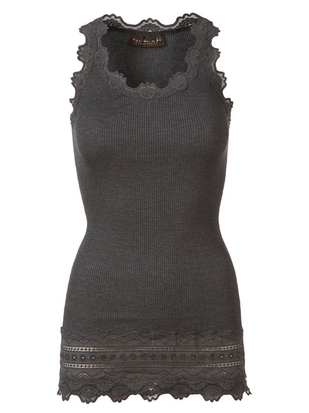 001 Rosemunde Camisole longue avec dentelle