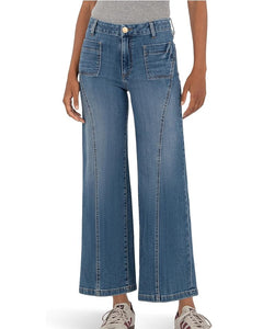 368225 KUT Jean Charlotte taille haute jambe large bleu