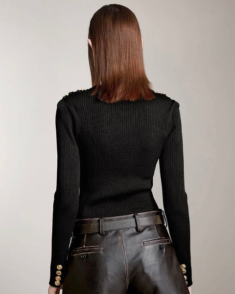 255524 Miss Sixty Chandail noir avec boutons or