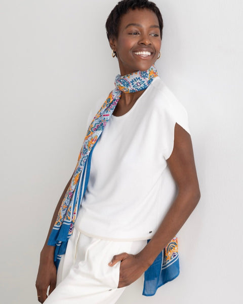302615 Surkana t-shirt tricot texturé blanc