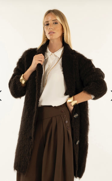 384725 Kontatto manteau mohair espresso