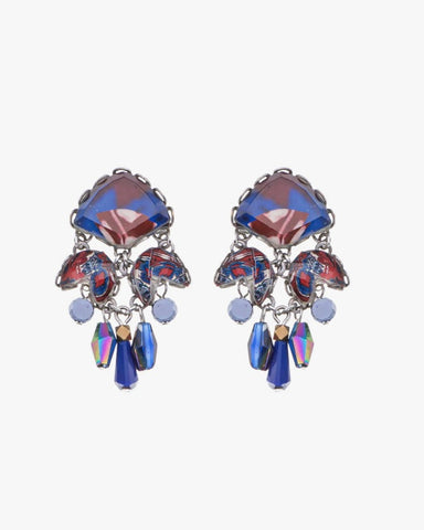 379325 AYALA BAR Boucle d'oreille bleu royal et brun
