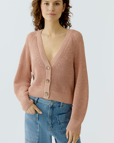 345016 Oui cardigan rose lurex