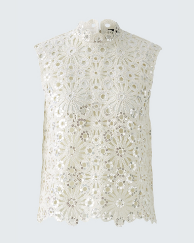 326415 OUI top broderie ajourée avec paillettes
