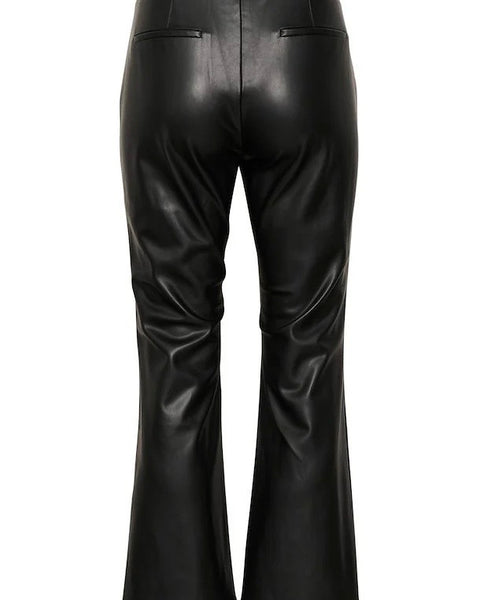 228024 Part Two pantalon effet cuir flare