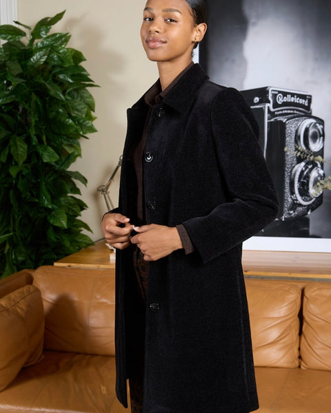 355925 SURKANA Manteau long velours noir