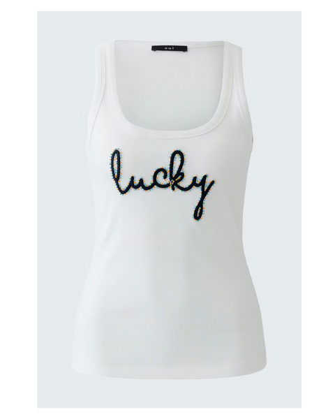 382716 Oui Camisole avec logo marine « lucky »