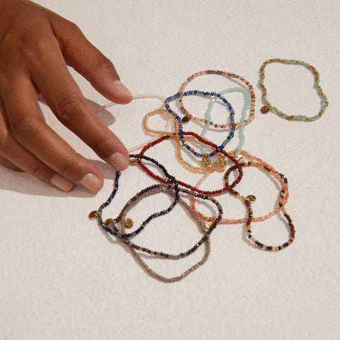 699414 Pilgrim bracelet fin cristaux colorés
