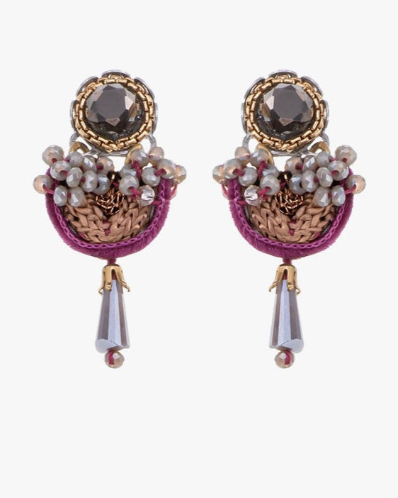 379225 AYALA BAR Boucle d'oreille grise et mauve