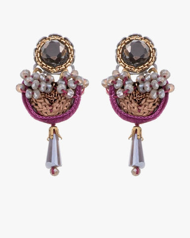 379225 AYALA BAR Boucle d'oreille grise et mauve