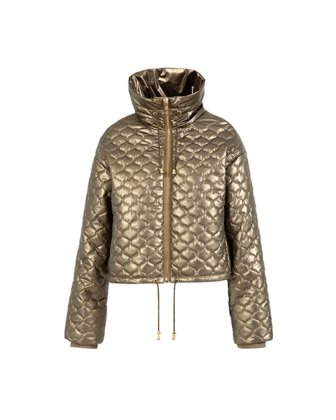 362925 Coster jacket court matelassé or métallique