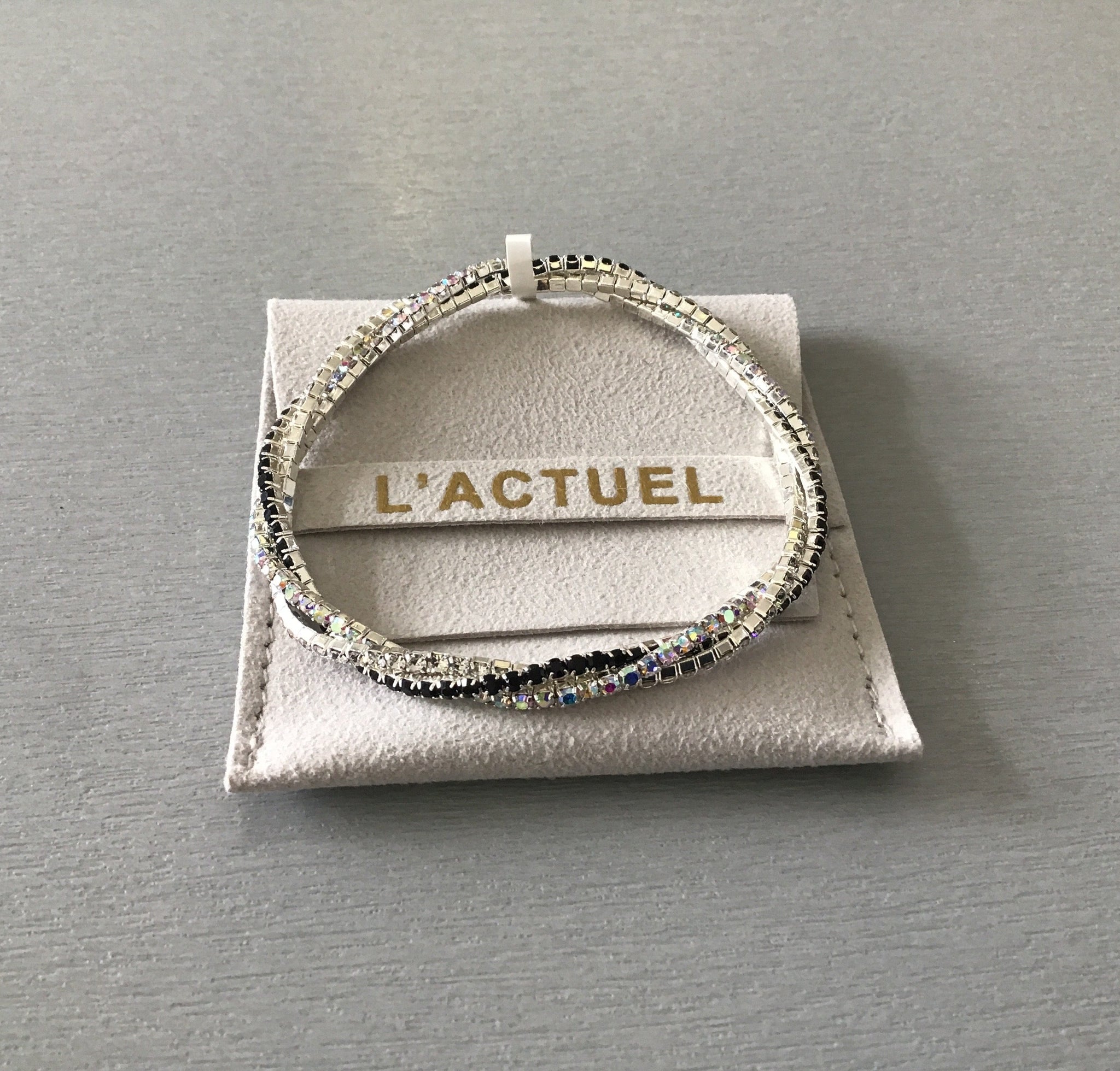 333125 L’ACTUEL  bracelets cristaux twists laiton plaqué or blanc