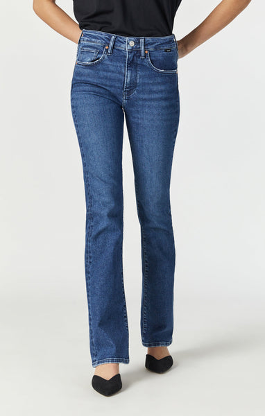 573523 Mavi jean flare t.haute indigo