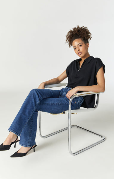 573523 Mavi jean flare t.haute indigo