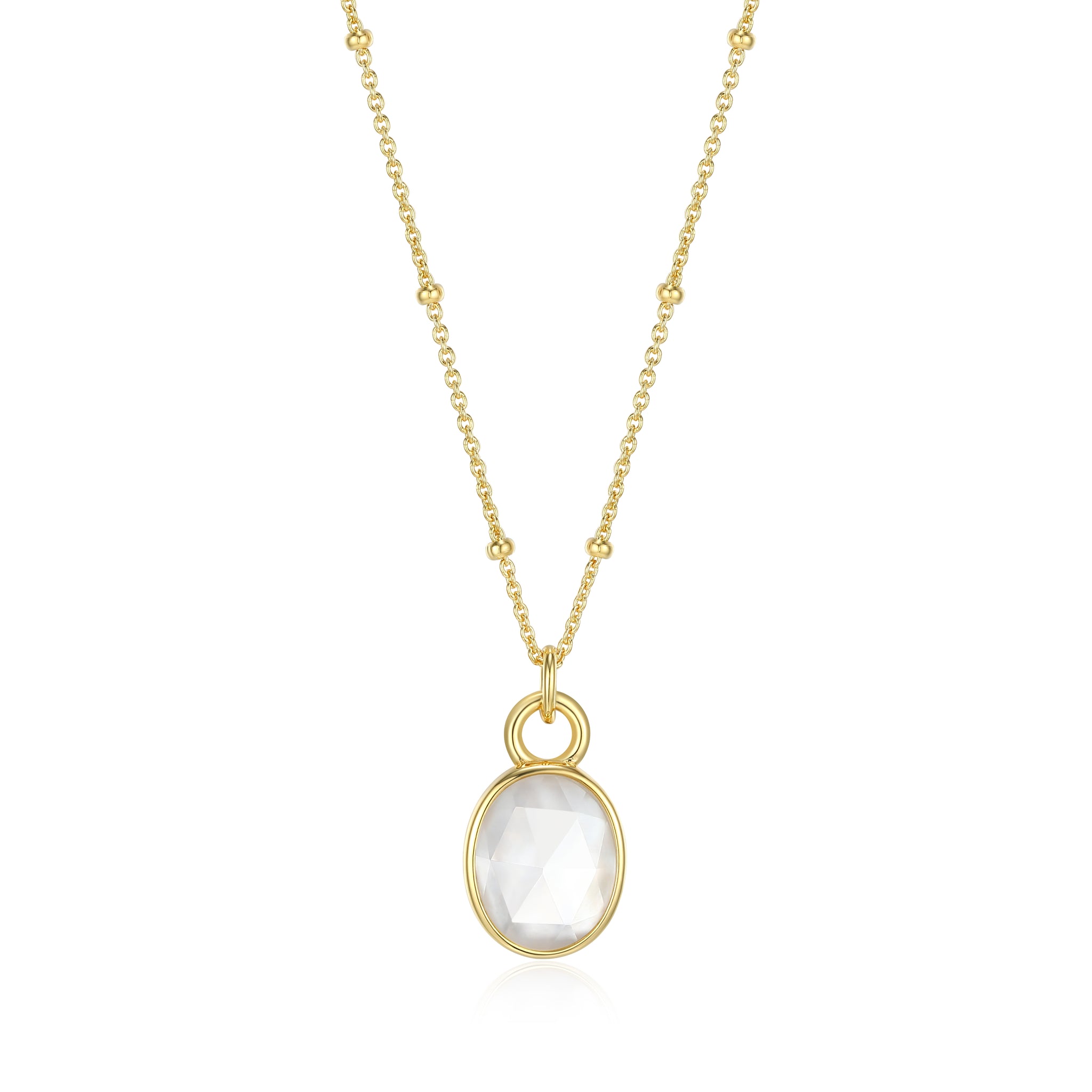 287315 Reign collier avec pendentif rond nacre
