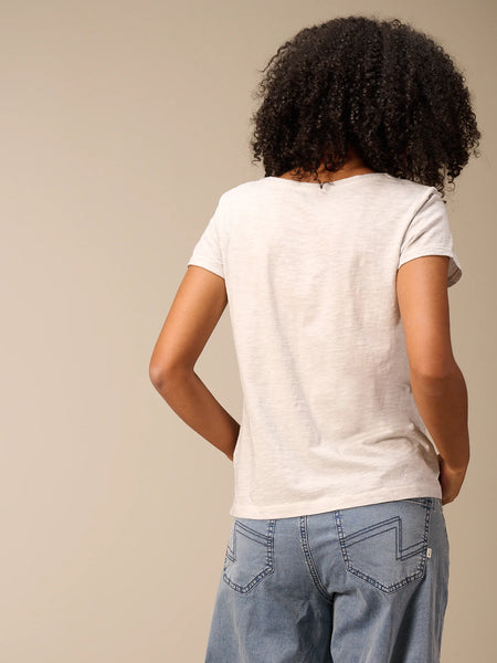 374616 T-shirt gris imprimé coton bio