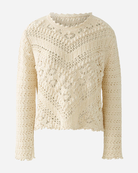 273815 Oui chandail crochet crème Gardenia