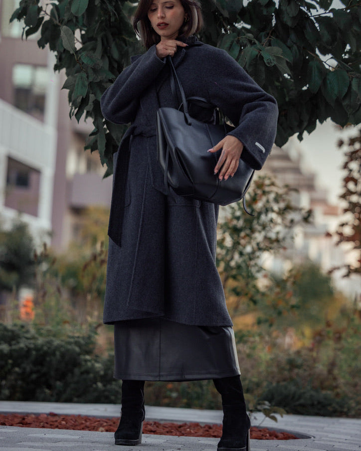 385125 Kontatto manteau ouvert anthracite