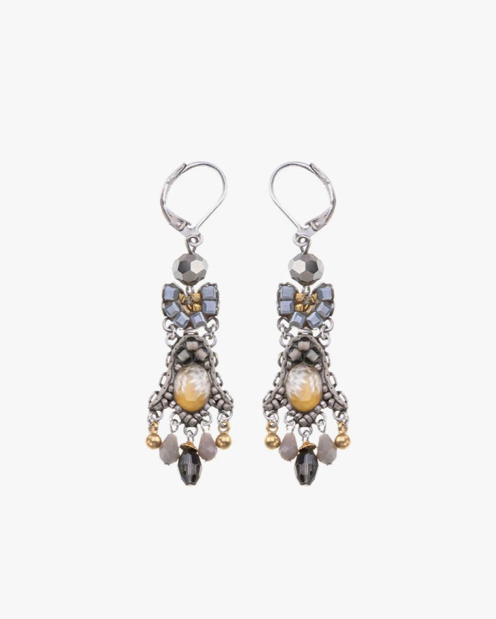 378725 AYALA BAR  Boucles d'oreilles grise et jaune