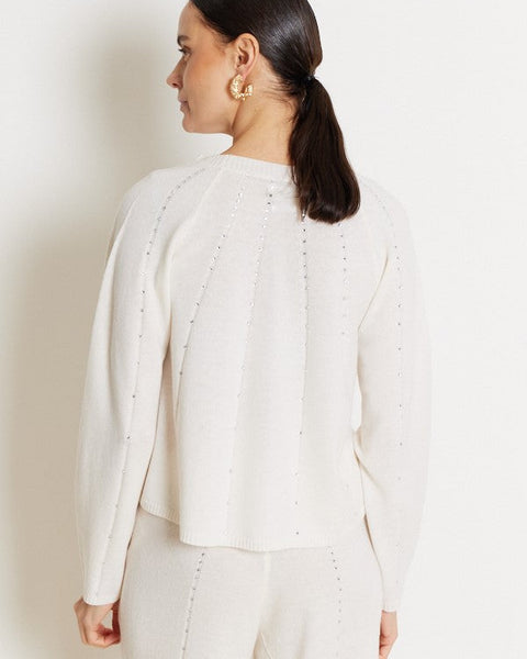 256824 Notshy cardigan ivoire avec cristaux