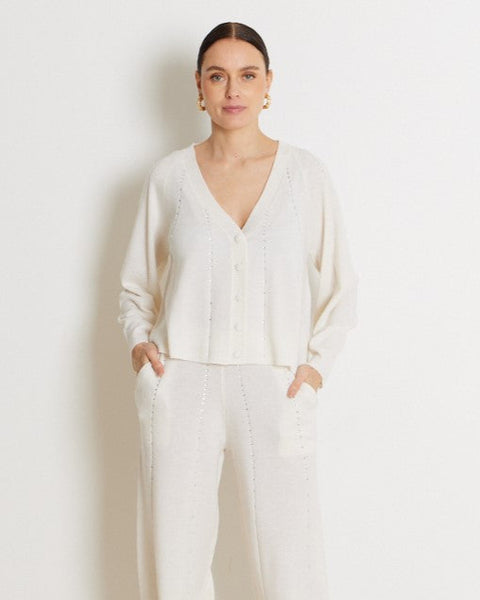 256824 Notshy cardigan ivoire avec cristaux