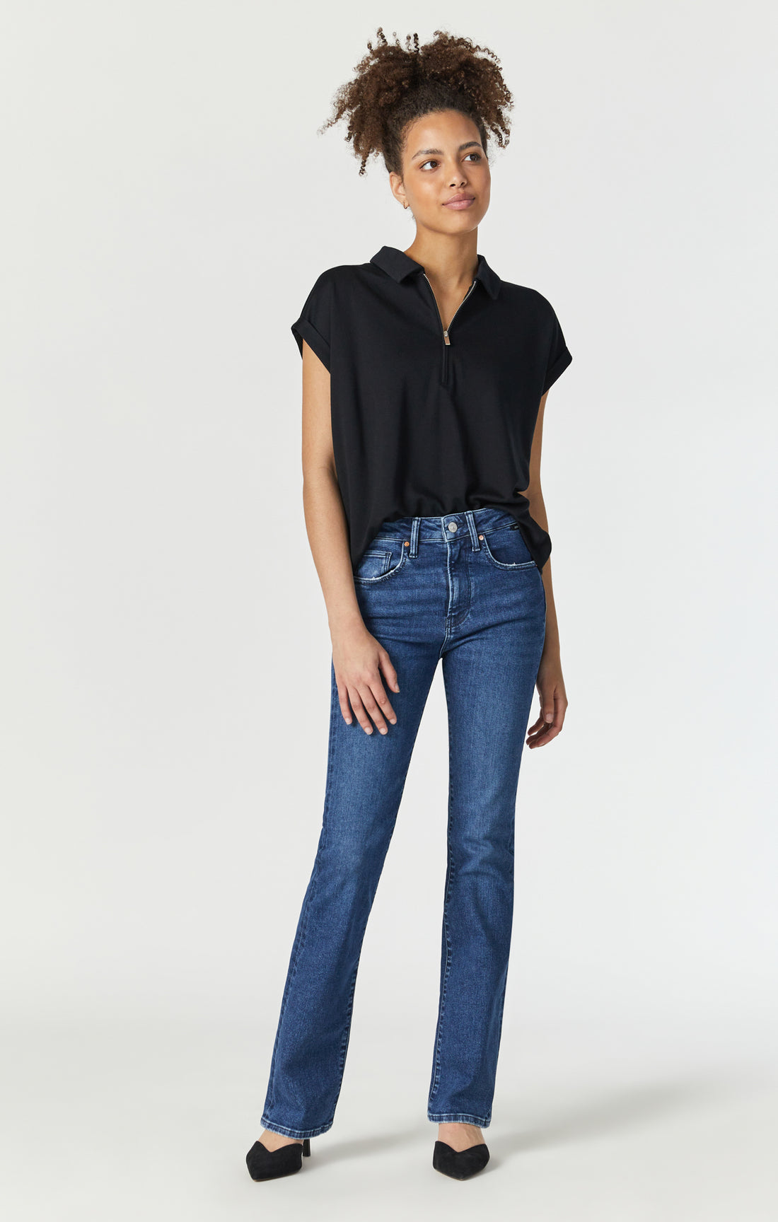 573523 Mavi jean flare t.haute indigo