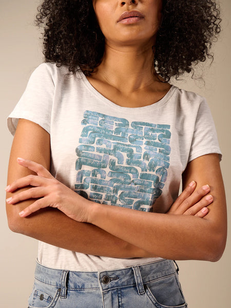 374616 T-shirt gris imprimé coton bio