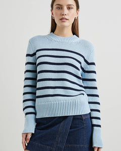 Tricot Rails rayé bleu marin bleu ciel