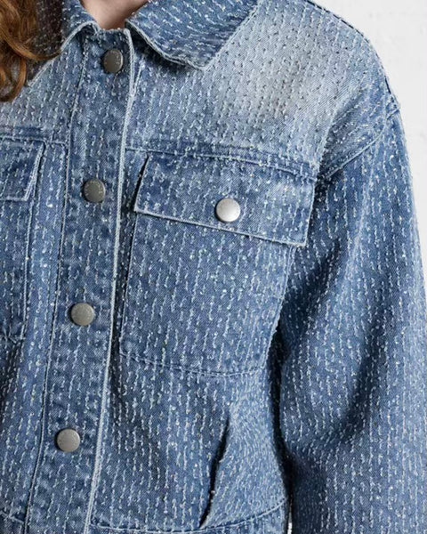 373416 Veste jean cristaux Daryl