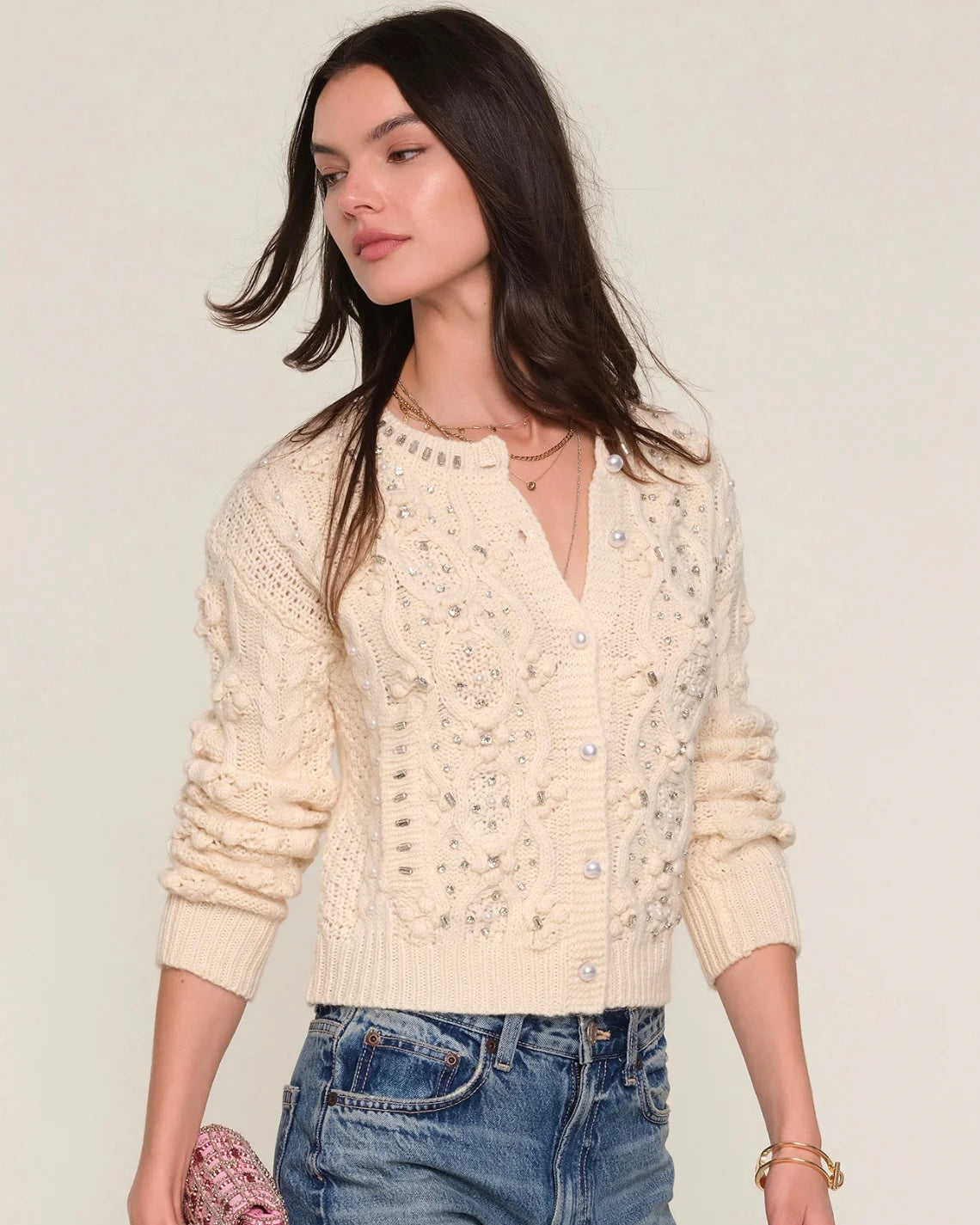 390625 Heartloom cardigan Tana crème
