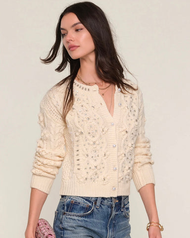 390625 Heartloom cardigan Tana crème