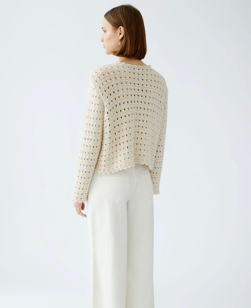 273815 Oui chandail crochet crème Gardenia