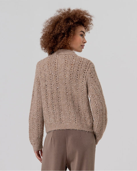 435126 SURKANA Veste ajourée beige