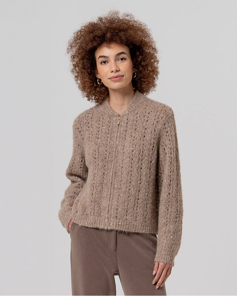 435126 SURKANA Veste ajourée beige