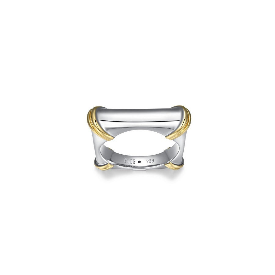 374225 Elle bague or et argent BAMBOO