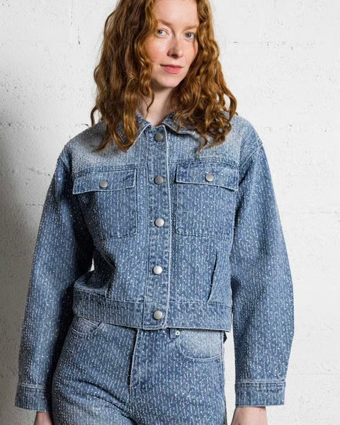 373416 Veste jean cristaux Daryl