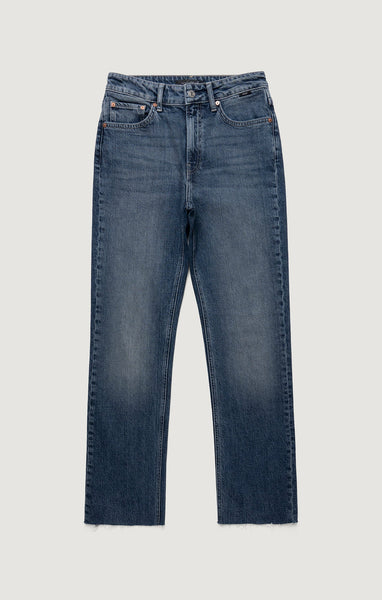 390125 Mavi jean droit bleu délavé NEW YORK