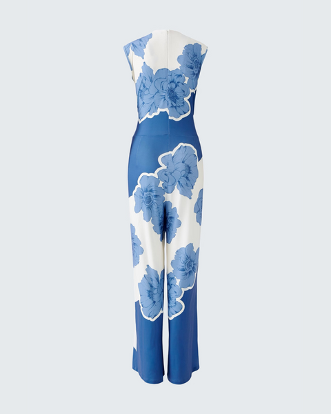 326715 OUI jumpsuit imprimé fleurs bleues