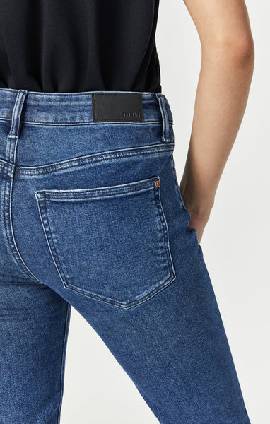 573523 Mavi jean flare t.haute indigo