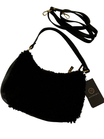 213824 Mathilde C sac à main Teddy frisé cuir véritable