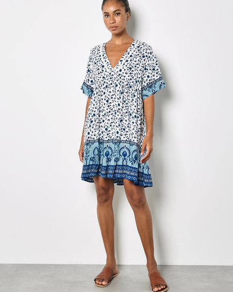 375316 Apricot robe ample fleurie