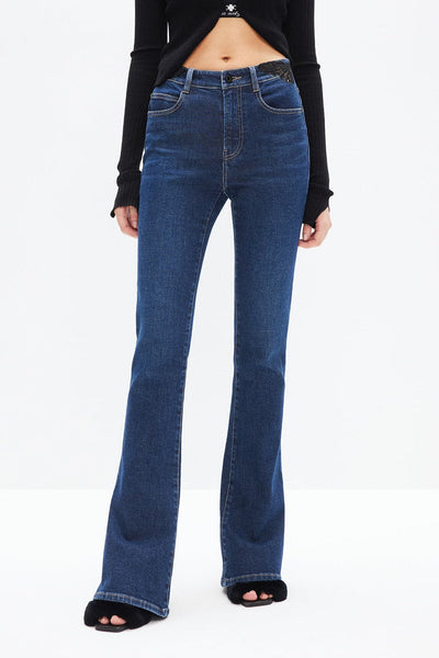 617123 Miss Sixty Jean patte large avec dentelle noir à la taille