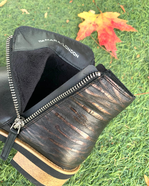 377725 Tamara/London bottillons effet métallique DUNGEON