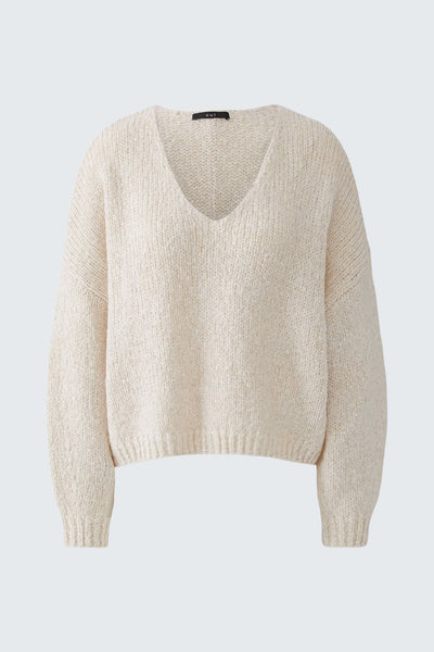 409926 Oui chandail beige en laine et mohair