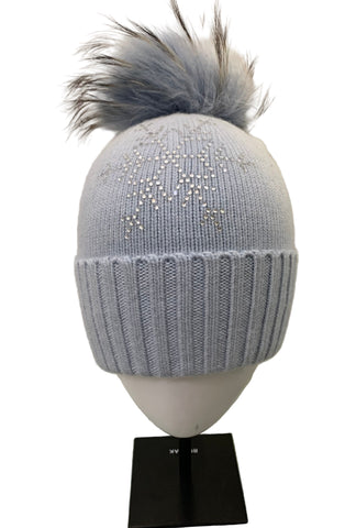 380025 PRENELOVE Teresa Toque tuque à pompon et flocon en paillettes