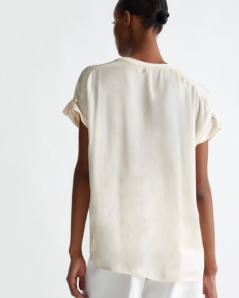 236324 Liu Jo top manche courte avec perle