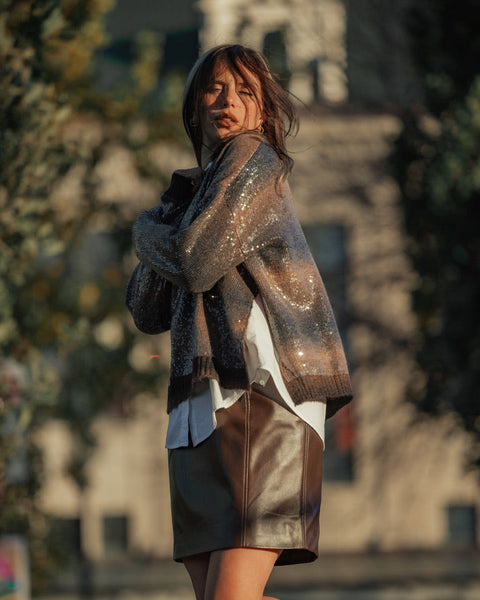 366625 Adrøit Atelier jupe faux cuir Britta brune