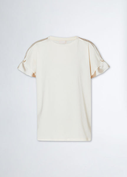 236324 Liu Jo top manche courte avec perle
