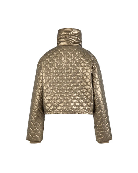 362925 Coster jacket court matelassé or métallique